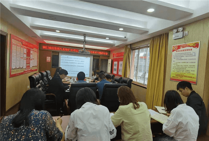 銅仁城投集團九龍地礦公司黨支部召開(kāi)第四次黨史學(xué)習專(zhuān)題研討會(huì )